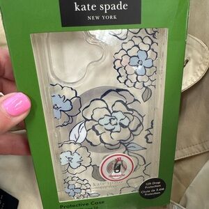 kate spade ♠️ Floral Protective Case - Blue black clear and tiny gems in flowers
